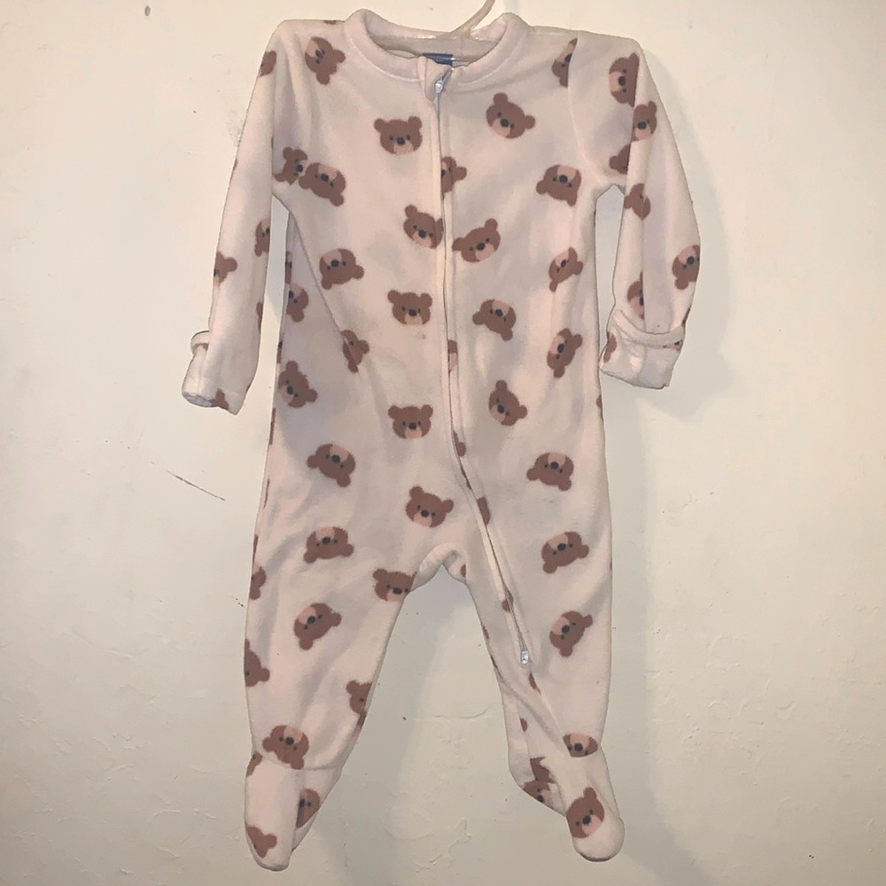 Kids-Baby Old Navy 2-Way Zipper Brown Bear- Onesie 6-9 Months